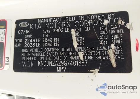 2016 Kia Soul from USA, damaged, VIN KNDJN2A29G7401887